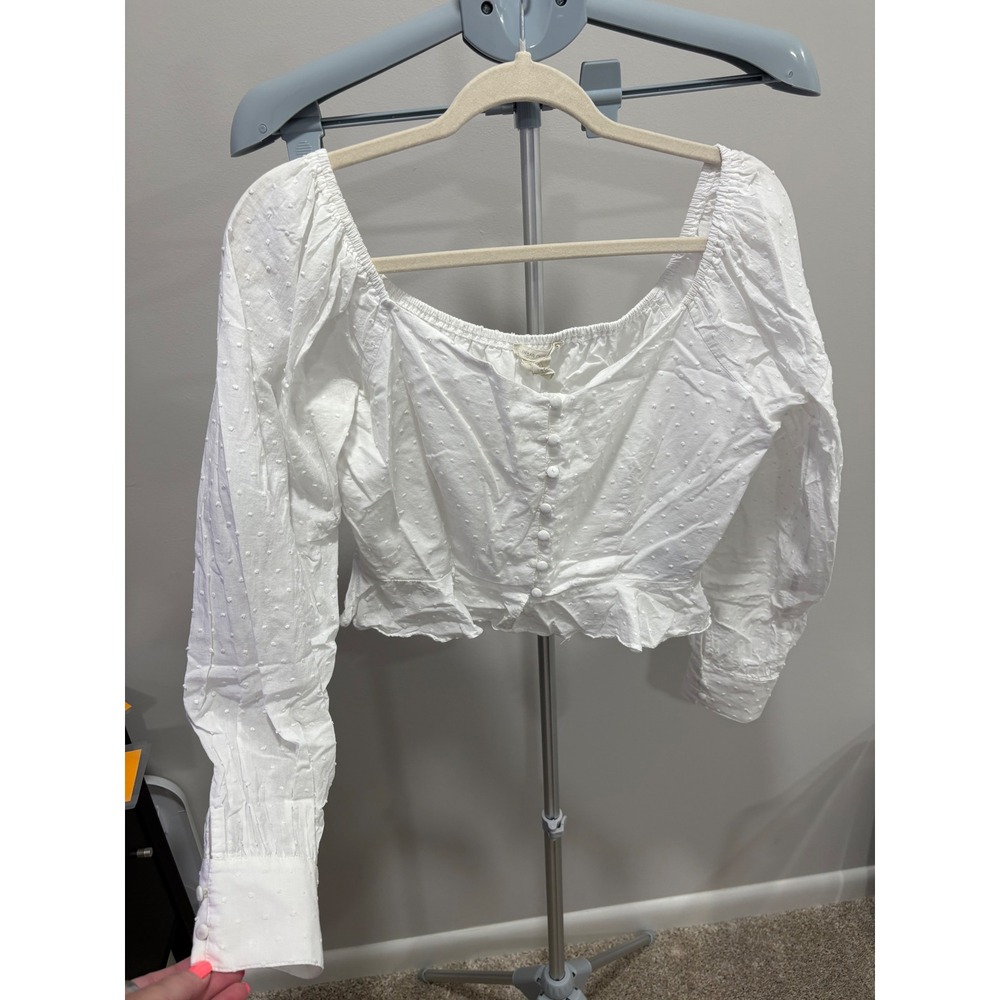 Urban Outfitters Coquette Cottagecore Milkmaid Prairie Crop Top White Cotton M